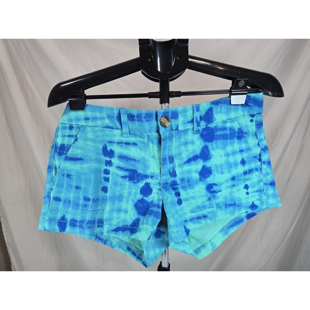 American Eagle shortie Shorts Stretch size 10‎ Blue Green tie dye BOHO Beach